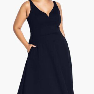 NWT Black City Chic Cute Girl Fit & Flare Midi Dress